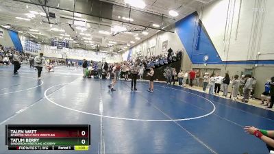 88 lbs Cons. Round 1 - Talen Watt, Riverton Wolf Pack Wrestling vs Tatum Berry, Sanderson Wrestling Academy