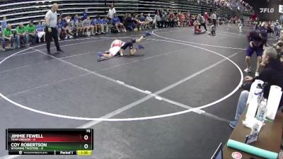 75 lbs Round 4 (6 Team) - Jimmie Fewell, Team Oregon vs Coy Robertson, Wyoming Twisters