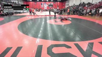 150 lbs Cons. Round 1 - Ryne Nape, New Lenox (LINCOLN-WAY CENTRAL) vs Myles Monis, Lombard (MONTINI)