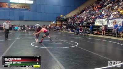 2 - 120 lbs Quarterfinal - Arnold Destine, Nandua vs Brayden Forbes, James River