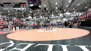 138 lbs Consi Of 4 - Paisley Crosson, Tecumseh HS Girls vs Braelynn Hall, Broken Arrow JH Girls