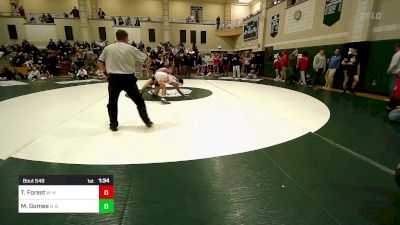 138 lbs Quarterfinal - Tristan Forest, Whitman-Hanson vs Miguel Gomes, New Bedford