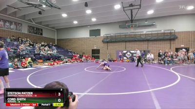 90 lbs Round 1 (6 Team) - Stetson Patzer, Saratoga Middle School vs Cord Smith, Herders