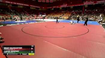 120 lbs D2/d3 - Semi-finals (sat 10:00am.) - Brady Baumgartner, Prairie Du Chien vs Carter Ridgeway, Saint Croix Falls