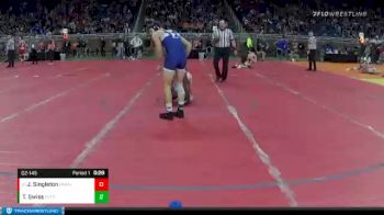 D2-145 lbs Cons. Round 2 - Jacob Singleton, Western HS (Parma) vs Trevor Swiss, Petoskey