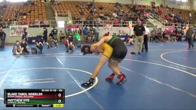 152 lbs Cons. Round 5 - Blake Tabol Wheeler, Bloom Carroll Bulldogs vs Matthew Nye, Catholic Central