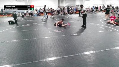 100 lbs Semis (4 Team) - Aya Ghamlouch, MF Angels vs Laura Ayala, Level Up Wrestling Center