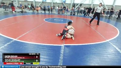 74 lbs Cons. Round 2 - Tatum Wuollet, Askeo International Mat Club vs Jacen Riojas, Victory Wrestling-Central WA