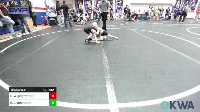 46 lbs Consi Of 8 #1 - Gavin Wigington, Blaine County Grapplers vs Brantley Clipper, Norman North