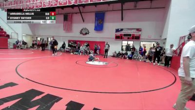 JH 110 lbs Cons. Round 2 - Sydney Snyder, KINGFISHER JH vs Arrabella Nellis, Bixby JH