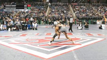 3A 120 lbs Cons. Round 1 - Bodhi Glover, Mountain Heritage High School vs Jordan Sweet, West Wilkes High School