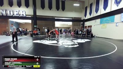 130lbs Cons. Round 4 - Hailey Carswell, Monroe (Girls) vs Paige McGee, Cheney (Girls)