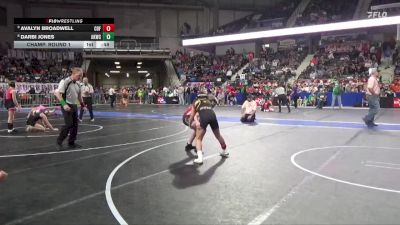 100 lbs Champ. Round 1 - Avalyn Broadwell, Coffeyville vs Darbi Jones, Atwood Kids Wrestling Club