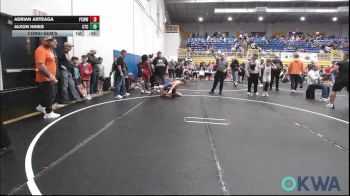 90 lbs Consolation - Adrian Arteaga, Ponca City Wildcat Wrestling vs Jaxon Hines, Comanche Takedown Club