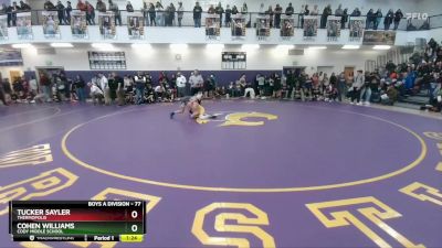 77 lbs Quarterfinal - Tucker Sayler, Thermopolis vs Cohen Williams, Cody Middle School