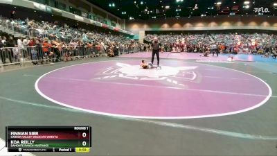 36-41 lbs Round 1 - Finnian Sibr, Carson Valley Wildcats Wrestli vs Koa Reilly, Damonte Ranch Mustangs