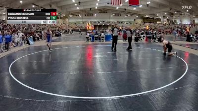 285 lbs Semis & 1st Wb (8 Team) - Tyson Russell, Cleveland High School vs Benjamin Reichart, Dobyns Bennett High School