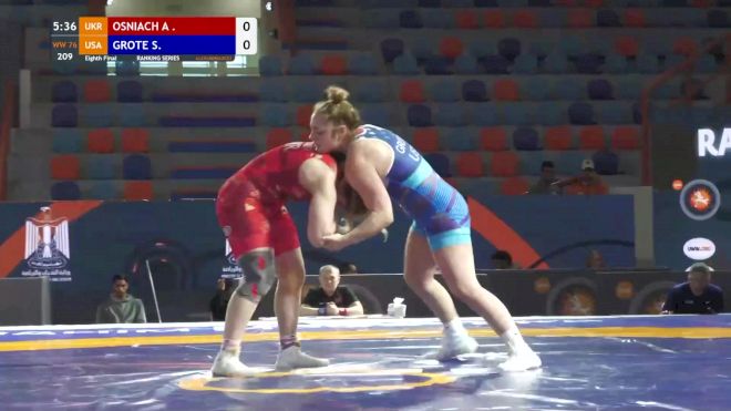76 kg round of 16 - Anastasiia Osniach (UKR) vs Skylar Grote (USA)