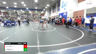 220 lbs Cons. Round 2 - Luis Lara, Corona Senior vs Joseph Oborny, Sonora (La Habra)