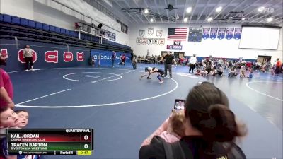 70 lbs Quarterfinal - Kail Jordan, Casper Wrestling Club vs Tracen Barton, Riverton USA Wrestling