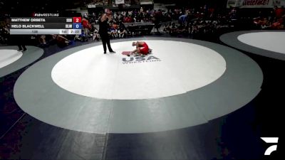 138 lbs Matthew Orbeta, SDIKWA - San Diego-Imperial Kids Wrestling Association vs Helo Blackwell, SJWA - San Joaquin Wrestling Association