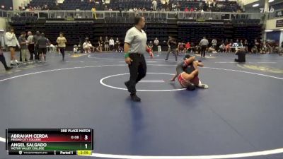 141 lbs 3rd Place Match - Abraham Cerda, Fresno City College vs Angel Salgado, Victor Valley College