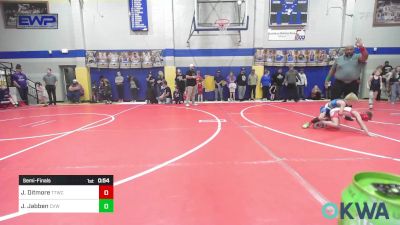 52 lbs Semifinal - Jaxon Ditmore, Team Tulsa Wrestling Club vs Joey Jabben, Caney Valley Wrestling