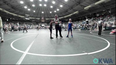 85 lbs Round Of 32 - Legend Sanders, Stroud Youth Wrestling Club vs London Miller, Pin-King All Stars