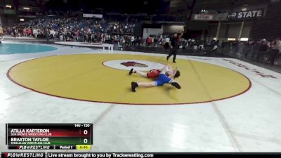 120 lbs Cons. Round 3 - Atilla Karteron, Sua Sponte Wrestling Club vs Braxton Taylor, Steelclaw Wrestling Club