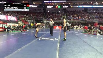 3A-175 lbs Champ. Round 2 - Eli Cox, Indianola vs Maximus Dhabolt, Ankeny Centennial
