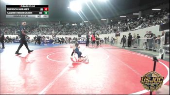 49 lbs Round Of 32 - Emerson Morales, Liberty Warrior Wrestling Club vs Kallum Hendrickson, OKC Saints Wrestling