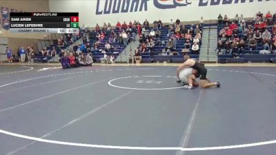 165 lbs Champ. Round 1 - Sam Aiken, Southern Oregon vs Lucien Lefebvre, Linfield University