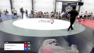 53 kg Quarterfinal - Kiely Domyancich, Illinois Cornstars Women vs Addison Gore, NC United