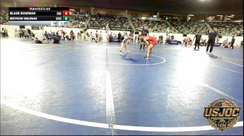 106 lbs 5th Place - Blaze Bowman, Columbus Wrestling Club vs Bryson Gelinas, Honey Badgers Wrestling Club