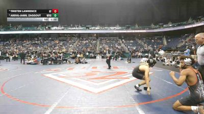 8A 132 lbs 1st Place Match - Tristen Lawrence, Northwest Guilford High School vs Abdul-Jamil Zaggout, West Forsyth High School