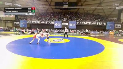 Girls 1B/2B/1A 105 Cons. Round 2 - Gweneth Powers, Castle Rock (Girls) vs Kiera O`Reilly, Blaine (Girls)