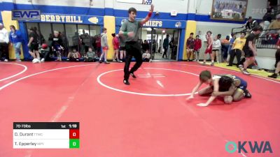 70-73 lbs Rr Rnd 1 - Dash Durant, Team Tulsa Wrestling Club vs Tripp Epperley, Mannford Pirate Youth Wrestling