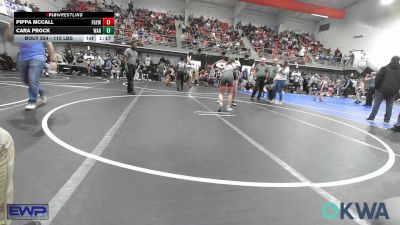 115 lbs Final - Pippa McCall, Fort Gibson Youth Wrestling vs Cara Prock, Warner Eagles Youth Wrestling