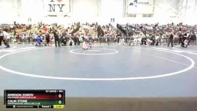 102 lbs Cons. Round 4 - Colin Stone, Shenendehowa Wrestling Club vs Amirxon Zoirov, Willpower Wrestling Club