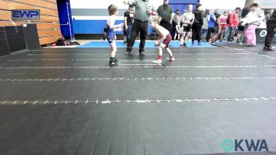 43 lbs Round Of 16 - Kannon Gibbens, Rough Riders vs Kenneth Taylor, Harrah Little League Wrestling