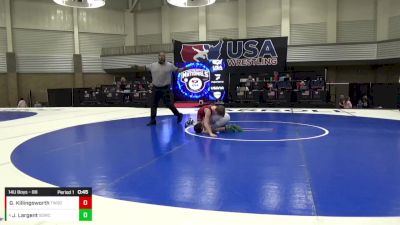 14U Boys - 88 lbs Champ. Round 1 - Gunner Killingsworth, Threestyle Wrestling Of Oklahoma vs Jace Largent, South Dearborn Wrestling Club