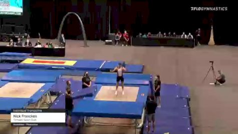 Nick Francken - Individual Trampoline, Tornado Sport Club - 2021 USA Gymnastics Championships