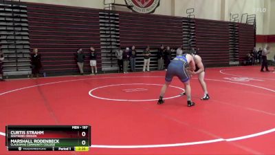 197 lbs Quarterfinal - Marshall Rodenbeck, Clackamas Community College vs Curtis Strahm, Southern Oregon