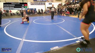 115 lbs Rr Rnd 1 - Peyton Vasquez, Claremore Wrestling Club vs Addison Willis, Wagoner Takedown Club