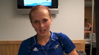 Rebeka Stowe (Kansas) after steeple prelim NCAA Outdoor Track and Field Championships 2011