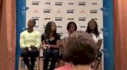 Allyson Felix, Shelly-Ann Fraser, Carmelita Jeter and Bianca Knight talks about goals at adidas Grand Prix 2011