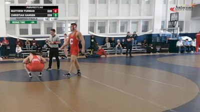 184 lbs Quarterfinal - Matthew Furman, Cornell vs Christian Hansen, Cornell