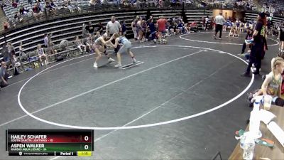 101 lbs Round 5 (6 Team) - Aspen Walker, Kansas Aqua Lizard vs Hailey Schafer, South Dakota Lightning