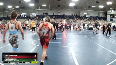 112 lbs Cons. Round 2 - Tristan Horn, Harmony vs Carson Blum, Lowell Wrestling Club