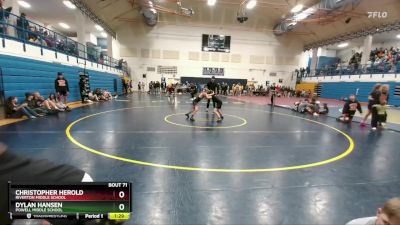 80-84 lbs Round 1 - Christopher Herold, Riverton Middle School vs Dylan Hansen, Powell Middle School